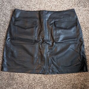 Faux leather mini skirt